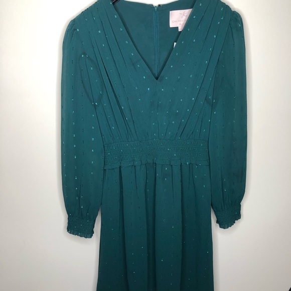 Gal Meets Glam Smocked Fit & Flare Dress 12 NWT - Picture 2 of 10